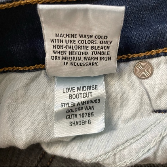 Hudson Love Midrise Bootcut Jeans Women’s Size 26 Dark Blue Denim Soft - Picture 12 of 12